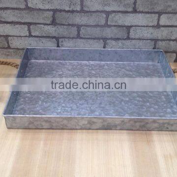 Essential Home Aged Galvanized Metal Serving Tray With Rope Handle photo-3