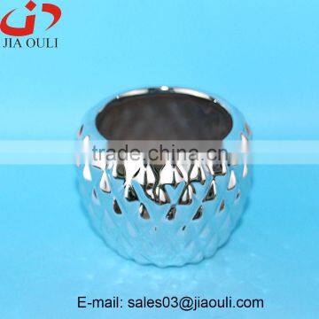 MINI Pineapple Shape Plating Silver Garden Pots Ceramic, Nursery Pots photo-3