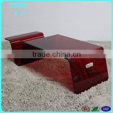OEM Living Room Furniture Transparent Modern Acrylic Lucite Waterfall Coffee Console Table photo-6