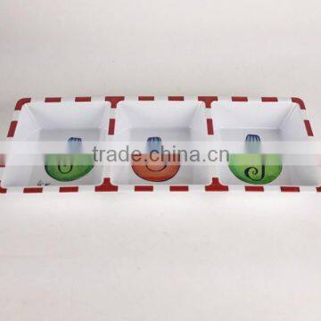 Fashion Design Holiday Seabeach Print Plastic Dip, Round Party Divided Plastic Plates photo-5