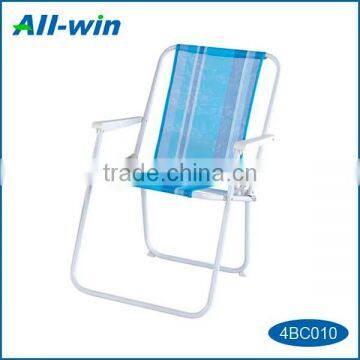 good-quality adjustable tri-folding 600D spring beach chair with armrest