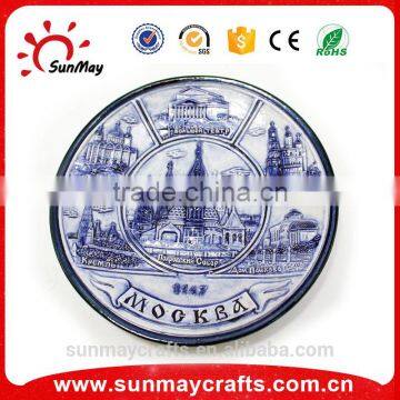 Wholesale custom 3D ceramics Mockba Russia plate souvenir for sale