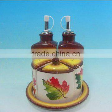 hot slae ceramic salt pepper shaker and oil vinegar bottles