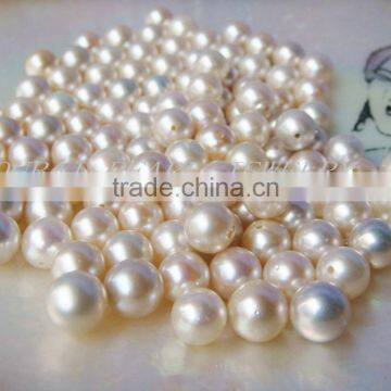 AA grade half drilled round loose Akoya pearls size 6-6.5mm