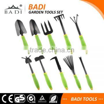 hot sale green 2 color handle garden tools with garden spade/rake/weeder