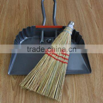 ESD Corn Straw Hand Whisk Broom With Metal Ring Cap photo-4