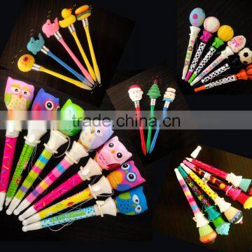 Wholesale promotional plastic snowman ball and easter egg pen