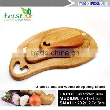 3 Piece Hand Crafted Acacia Wood Cutting Board Set photo-5