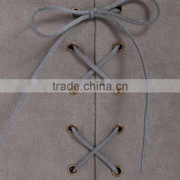 Newest Women's High Street Fashion Designe Sexy Grey Bandage Skirt photo-5