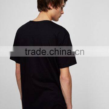100% Cotton Fashion Design Custom Printing Shirts Mens Black T-shirt photo-5