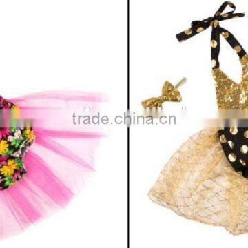 2016 China Low Price Wholesale Baby Sequin Romper Tutu Set With Headband and Skirt for Dancing photo-6