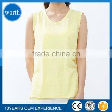 Modern Designs Soft Fabric Ladies Bright Color Sleeveless t Shirt