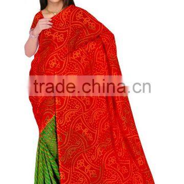 Bhandhani Printed Designer Saree With Blouse Material photo-3