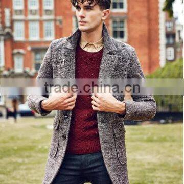 Slim Fit Pure Color Wool Men Coat Winter Coat photo-4
