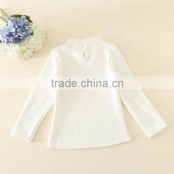 Autumn 2015 Kids Shirts Girls White Blouse for 110-160cm Year-old Girls Bottoming Shirts From China photo-2