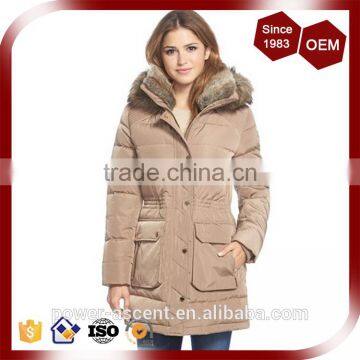 Wholesale 100% Nylon Shell Women's Slim Parka Jackets With Fur photo-2