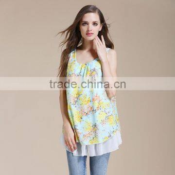 Summer Cool Vest Soft Chiffon Tops Maternity Clothing