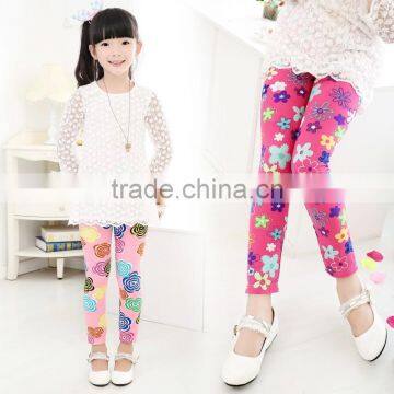 High Quality Girls Leggings Children Pants Print Flower Kids Girls Pants photo-2
