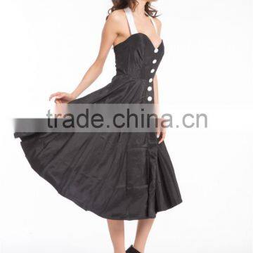 New Design Vintage Rockabilly Dress 1950's Retro Vintage Dress Halterneck 1950's Vintage Rockabilly Dress photo-2