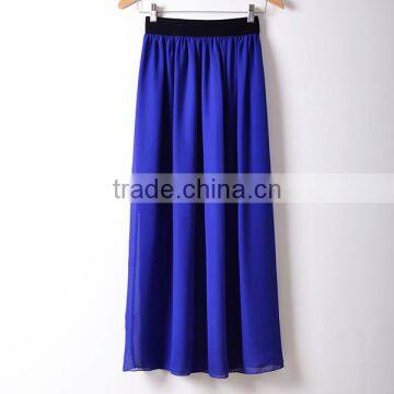 satin black long skirt summer Casual smooth women skirt