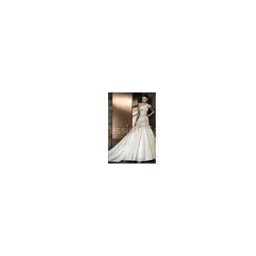 Sweetheart Ball Gown One Shoulder Pleated Satin Wedding Dressing Gowns / Bridal Gowns