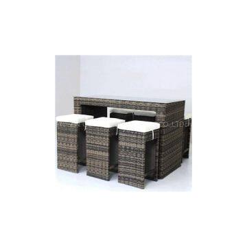 Round Rattan Bar Set