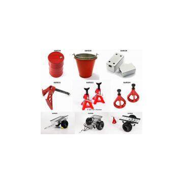 rc4wd parts Fuel Tank / Water Bucket / Tool Box / Winch Anchor /Jack Stands / Metal Trailer