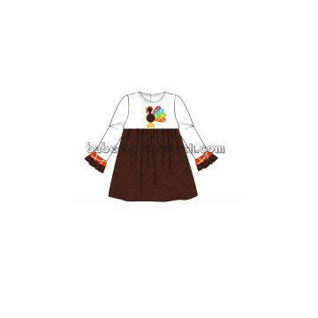 Turkey applique dress for girls on Thanksgiving - BB799