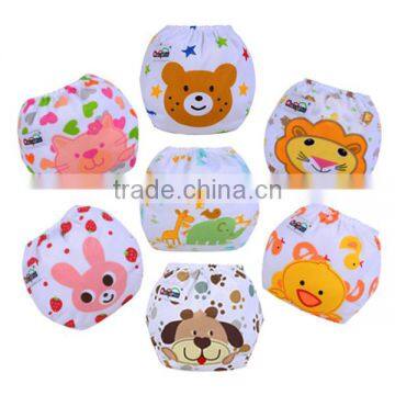 cute cartoon animal knitted cloth baby training pants washable printed pure cotton baby diaper