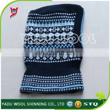 Children winter warm patterned knitted cowl hats