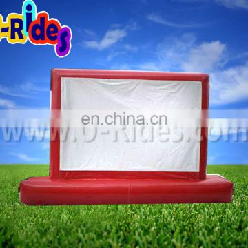 Red color indoor use Air tight inflatable screen for TV Game