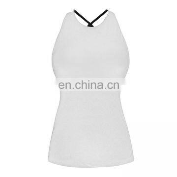 No Moq Wholesale Women Running White Backless Gym Tank Top Blank photo-4
