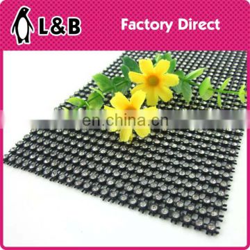 Fashion garment accessory black plastic mesh rhinestone