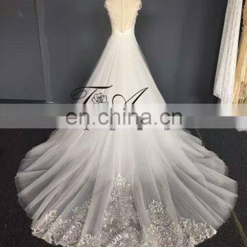 2017 High Quality Lace Beading Mermaid Wedding Dress With Detachable Train Tiamero 1A1175A photo-5