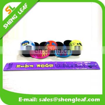 Reflective colorful snap bands slap bracelets