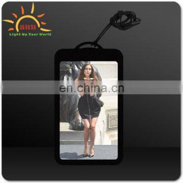 LED card holder with necklace lanyard plastic display necklace promotional gifts