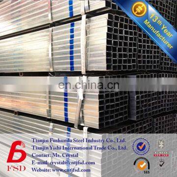 100x100mm square pregalvanized steel hollow section tube pipe