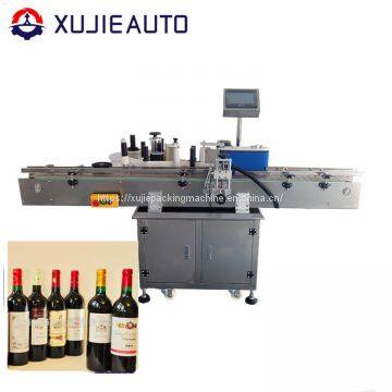 automatic wine round bottle two side sticker labeling machine with front and back