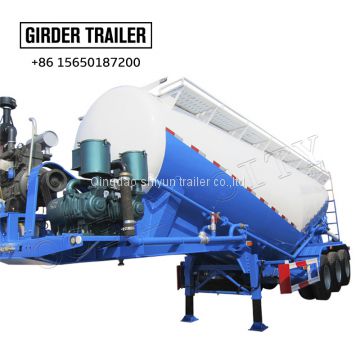 Heavy duty 3 axles transporting dry cement bulker tank trailer