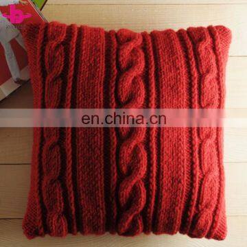 Wholesale Plain Dyed Eco-Friendly 100% Cotton/Acrylic Decorative Chunky Knit Throw Pillow/Cushion Cover photo-3