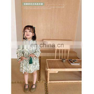 6516 Kids Girls Chinese Style Dress Girls Clothes Cotton Sweet Floral Dress