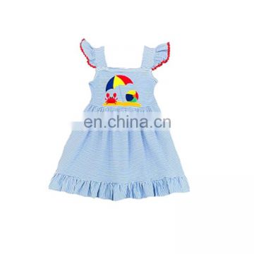 Factory price cotton fabric birthday girl clothing ruffle casual little girl dresses