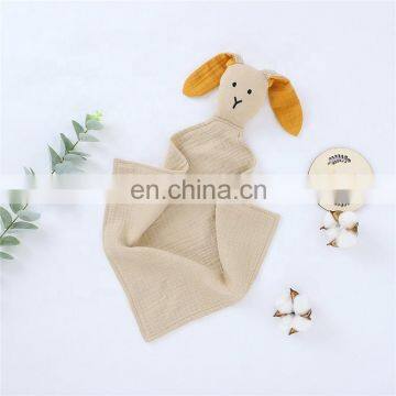 Very Cool Muslin Yellow Pretty Bunny Baby Love Comforter Toy