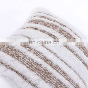 New Design Fashion Faux Fur Striped Jacquard Cushion Cover Deco photo-2