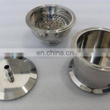 Stainless Steel Tri Clamp Flat End Cap Reducer With Filter Plate for Bho Passive Closed Loop Extractor