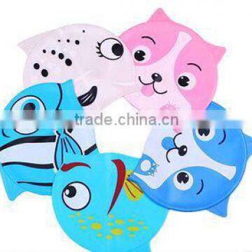 2013 Eco-friendly Red Shark Cartoon Silicone Swim Cap