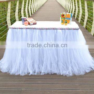 Eye Catching Handmade Tutu Tulle Table Skirt Cover for Baby Shower Unforgettable Party Centerpiece SD103