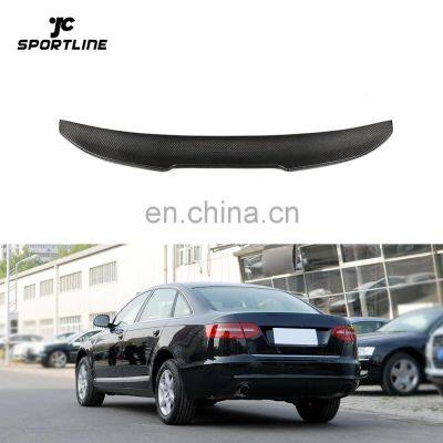 Carbon Fiber A6 Rear Trunk Wing for Audi A6 C6 4-Door 05-11