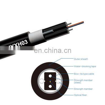 FTTH Small size uni-tube 6 core G652D all dielectric round drop cable with glass yarn