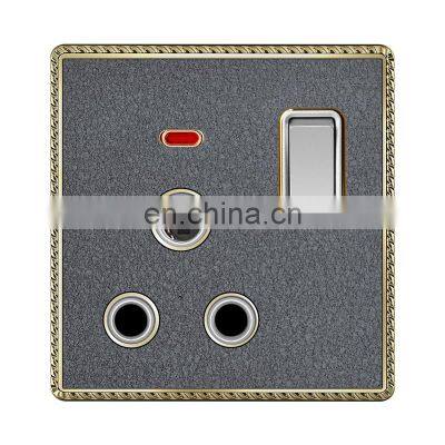 Type 86 South Africa Wall Socket With Switch And Led Light 86mm*86mm Acrylic Panel Sockets And Switches Electrical 15A